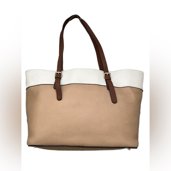 Calvin Klein Tan/White/Brown with gold Hardware Shoulder Bag - Picture 10 of 11